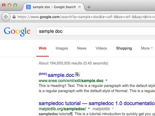 A small icon is displayed after the document links. Clicking that opens the document with Docs Online Viewer.