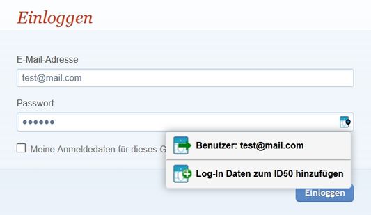 Beim nächsten mal können die Daten einfach eingefügt werden.