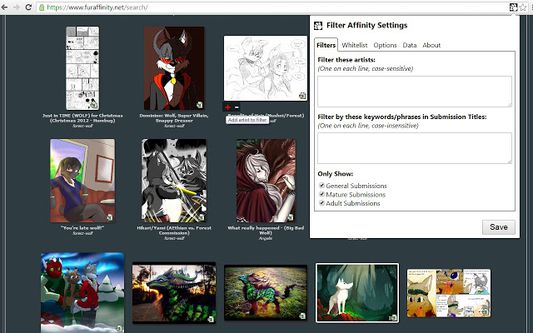 The plugin's dropdown options displaying on page action click.