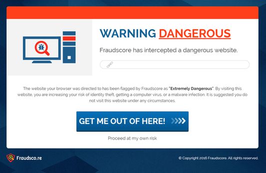 Fraudscore malware detection screen.