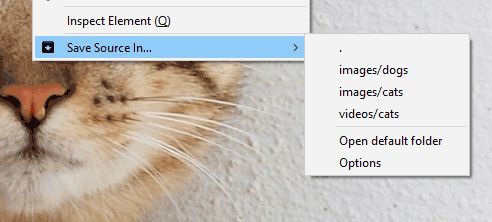 Save things into directories from the context menu