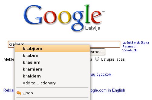Spell checker in action
