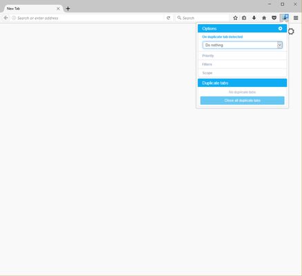 Option "Close tab automatically" - The cross on the button is Grey.