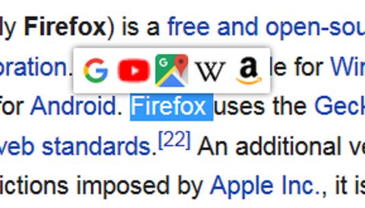 For a even faster search, you can use the popup window.