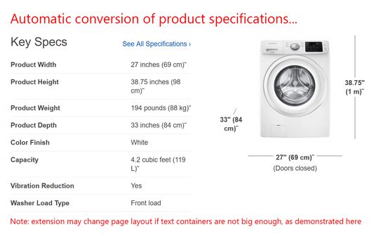 Don't make mistakes with product specifications (some text may be wrapped in multiple lines if text container is not wide enough)