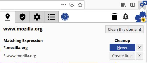 Quickly view matching rules, change them or run clean on the current domain