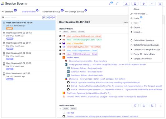 The global command bar is at the top, with a dropdown menu for extra commands.