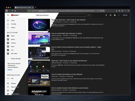 Youtube - Dark Mode with Night Eye