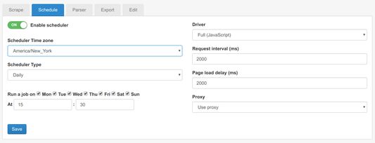 Automate data scraping in Cloud. (Available via cloud subscription)