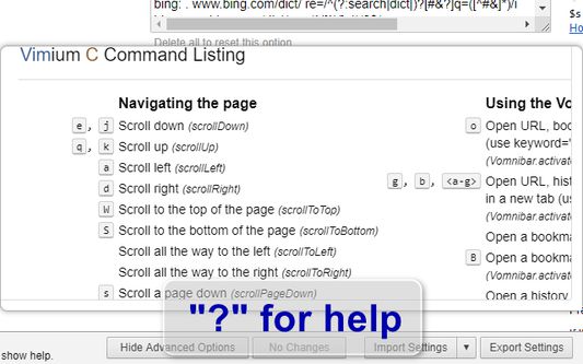 Press "?" to show a help dialog