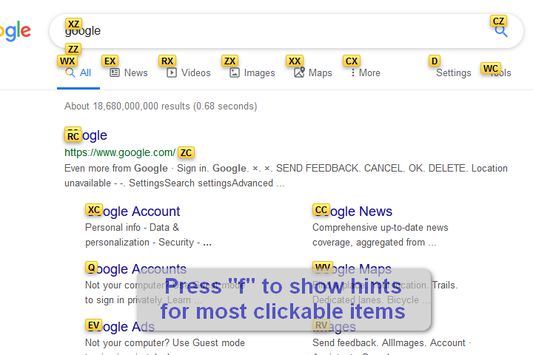 hint almost all clickable using different types of marks, including those with "click" listeners