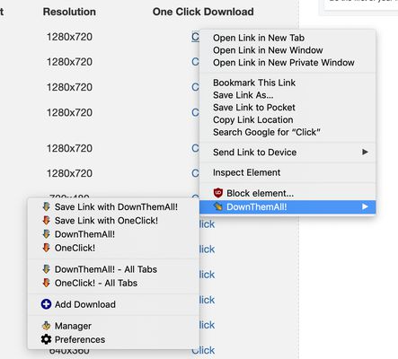 Add downloads from your context menu, e.g. the link, image or video you clicked, or only from queue from the part of the website you selected.