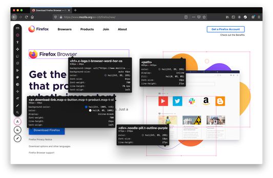Hover and VisBug will tell you style information