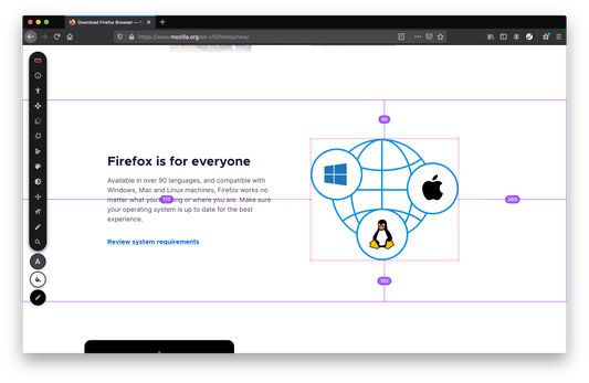 Hover and see distance between elements for quick measuring and alignment verification