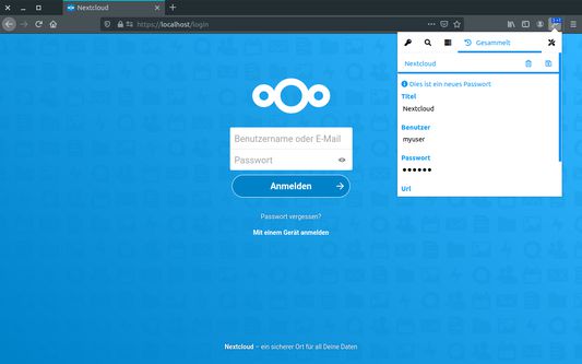 Edit and save new credentials