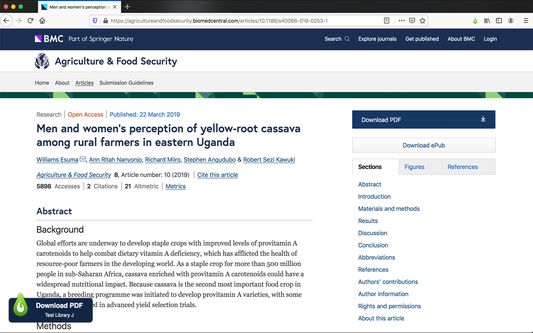 LibKey Nomad automatically provides instant links to full text content for article subscribed to by your library - or open access alternatives - as you do research on the web and come across literature.
