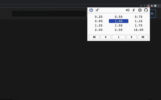 screenshot of global speed menu.