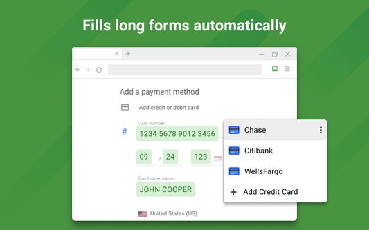 One-click form filling.