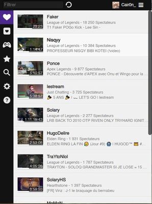 Followed online streams