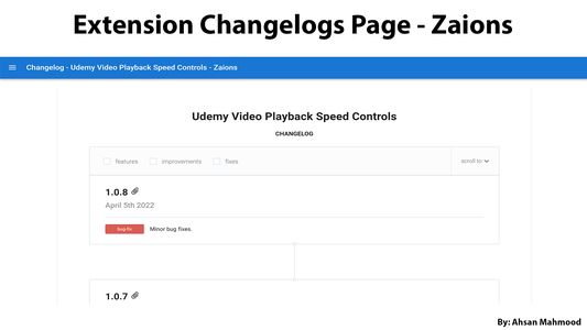 Free Easy-to-use extension to get full access to video playback speed on udemy.com. using this extension you will be able to adjust your udemy course video player speed from 01.s - 4s with fine-tune adjustment of 0.1s step rate. In short start learning at your speed :) - Zaions.com