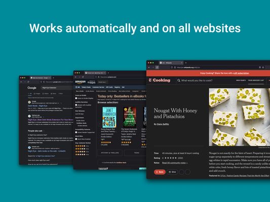 Works automatically and on all websites