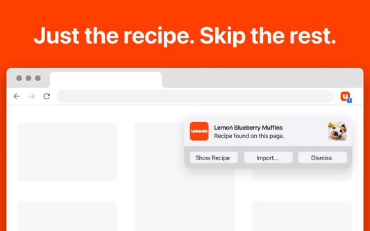 Click the Umami button on any recipe website to see just the recipe and nothing else.