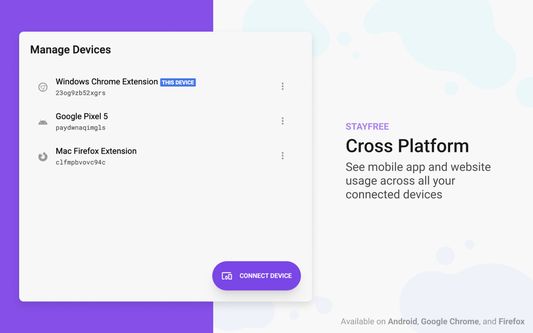 Cross platform - see mobile app and website usage across all your connected devices.