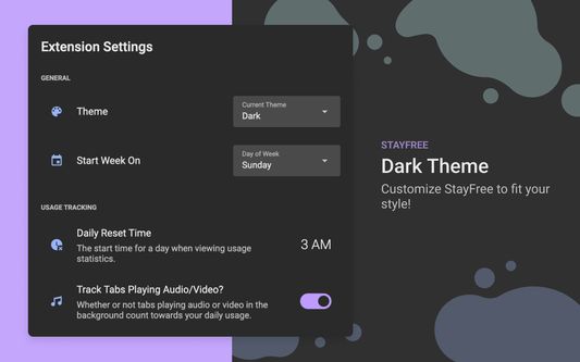 Dark theme - customize StayFree to fit your style!