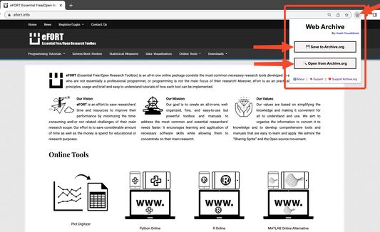 Just a single click on Web Archive extension in the toolbar!