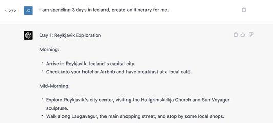 click the clipboard icon to copy a prompt or reply from ChatGPT to your clipboard