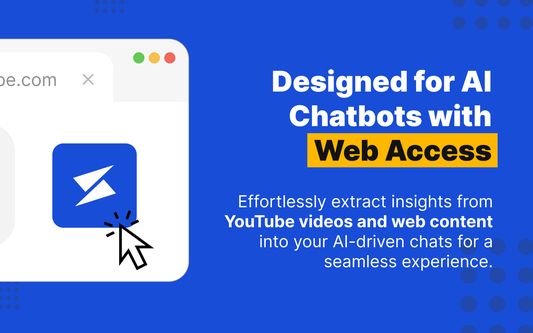 Designed for AI chatbots with web access.

Effortlessly extract insights from YouTube videos and web content into your AI-driven chats for a seamless experience.