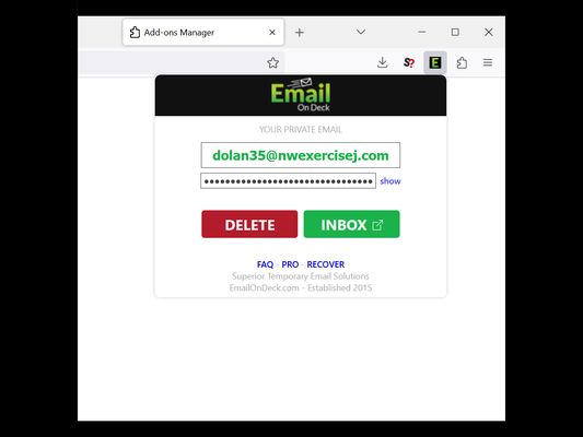 Extension provides temporary disposable emails.