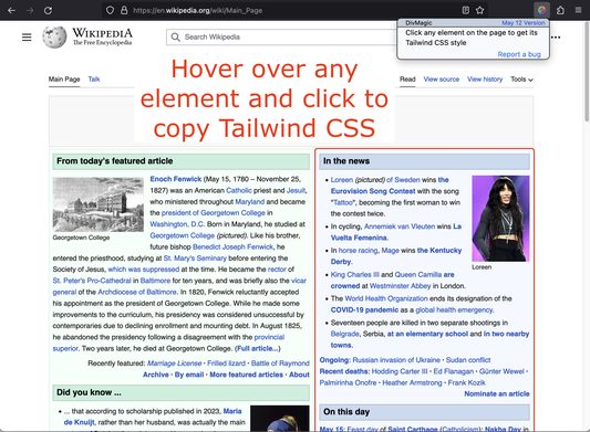 Hover over any element and click to copy style