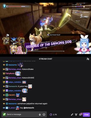 An image of Twitch demonstrating personalization by enabling a more portrait friendly layout when viewing a stream.