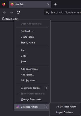 context menu