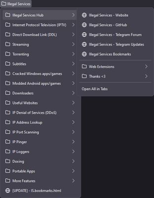 bookmarks database imported