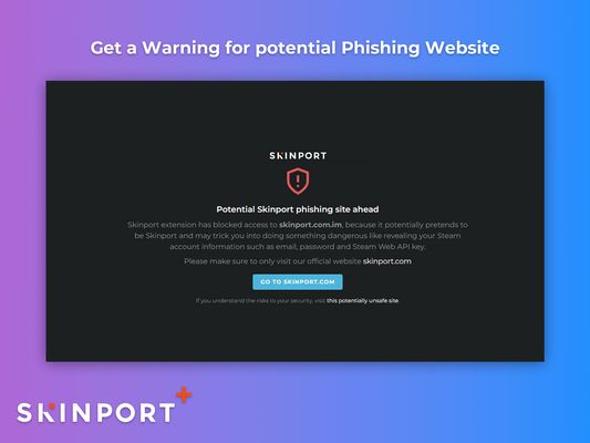 Warning for potential Phhsing Websites