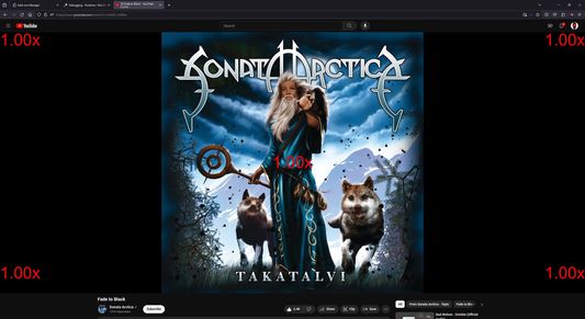 This screenshot shows what all the positions for the on screen speed display looks like for the "text" display type