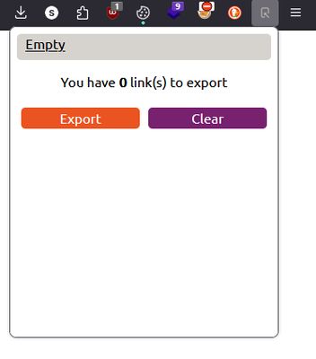 The stored app links can be cleared to start fresh.