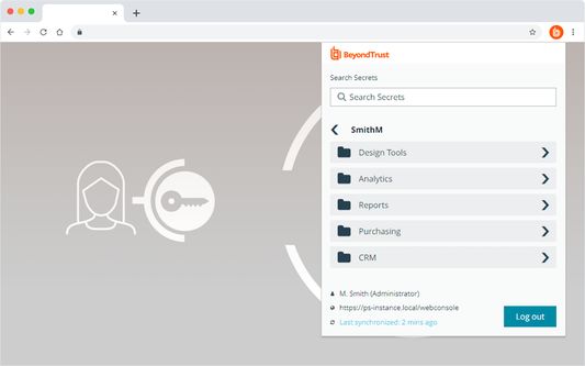 Screenshot of Workforce Passwords Folder Navigation Screen