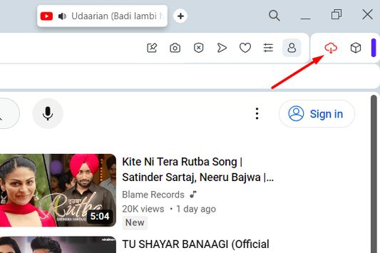 Click the app Icon while watching a YouTube video.