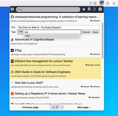IMP 0.12.x supports tags & inline edition