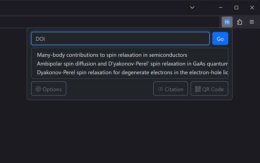 Quickly navigate to DOIs from the add-on button