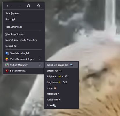 context menu