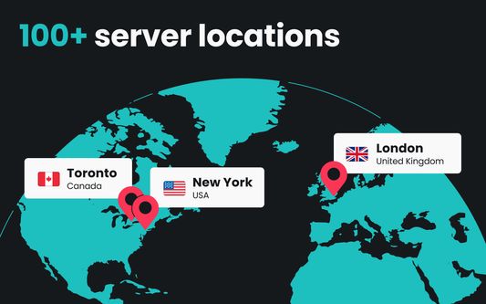 Over 100 server locations available.