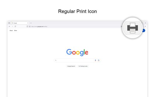 Customizable print button icons such as the Regular printer icon