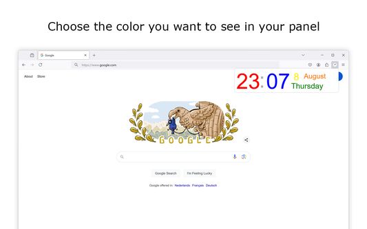 Option to change the color for each label of the Date Today Browser extension.
