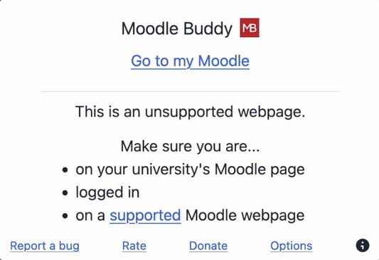 UI on an unsupported webpage