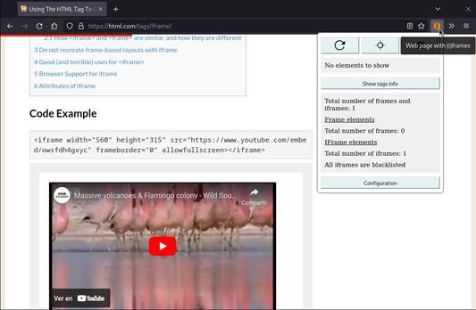Website with blacklisted (i)frames.