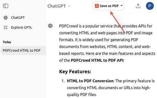 Save ChatGPT as PDF